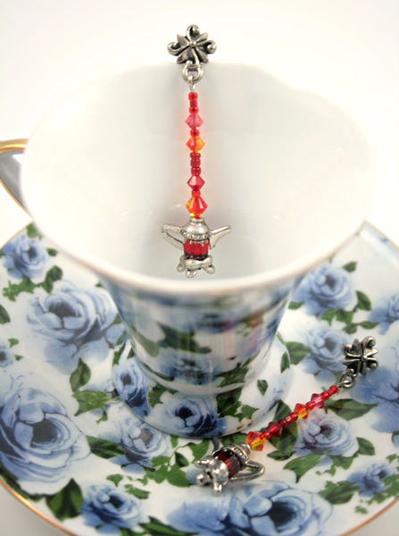 Beading: Teapot fire opal earrings, etsy, blue cup