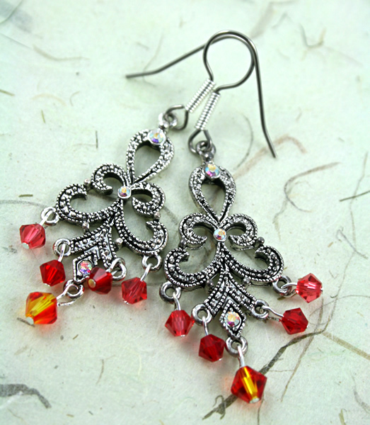 Fire opal swirl earrings, etsy, vertical, medium