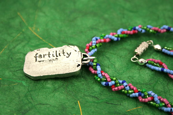 Fertility braded necklace, green bg, etsy, md