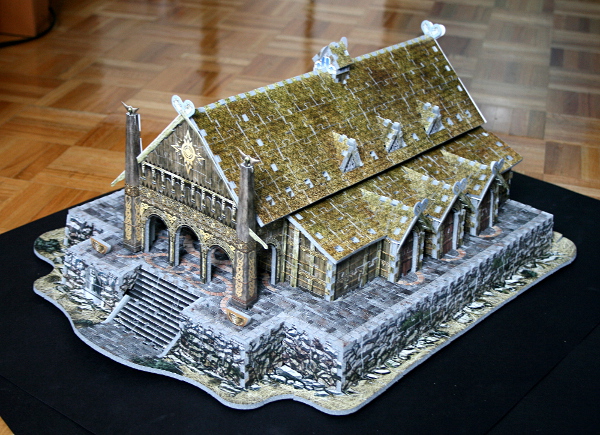 Golden Hall, Edoras, LotR, assembled angle, med