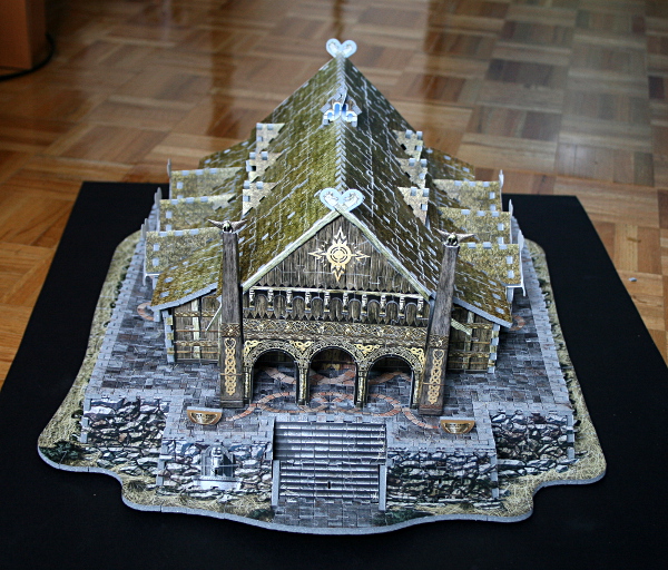 Golden Hall, Edoras, LotR, assembled front, med