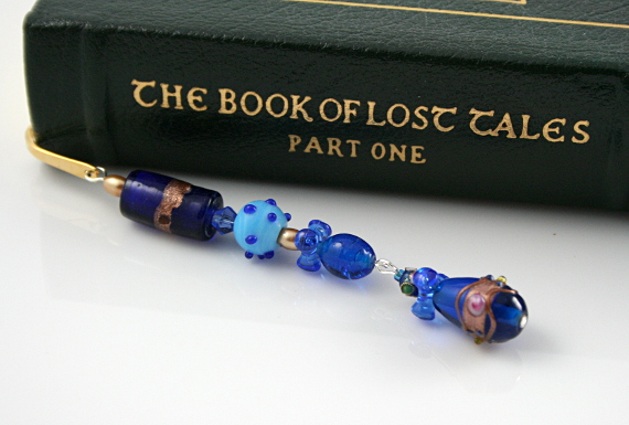 Bookmark sky blue fantasy book, med