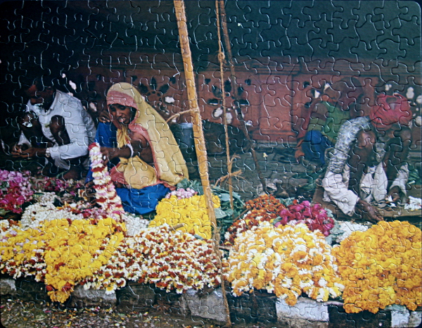 Flower market at Jaipur, med
