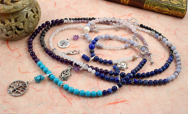 Lapis chalcedony fertility and pregnancy tracking necklaces and bracelets, md