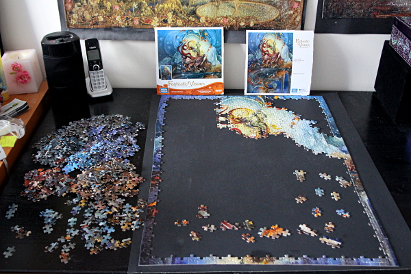 Foxfire puzzle - first batch placed, med