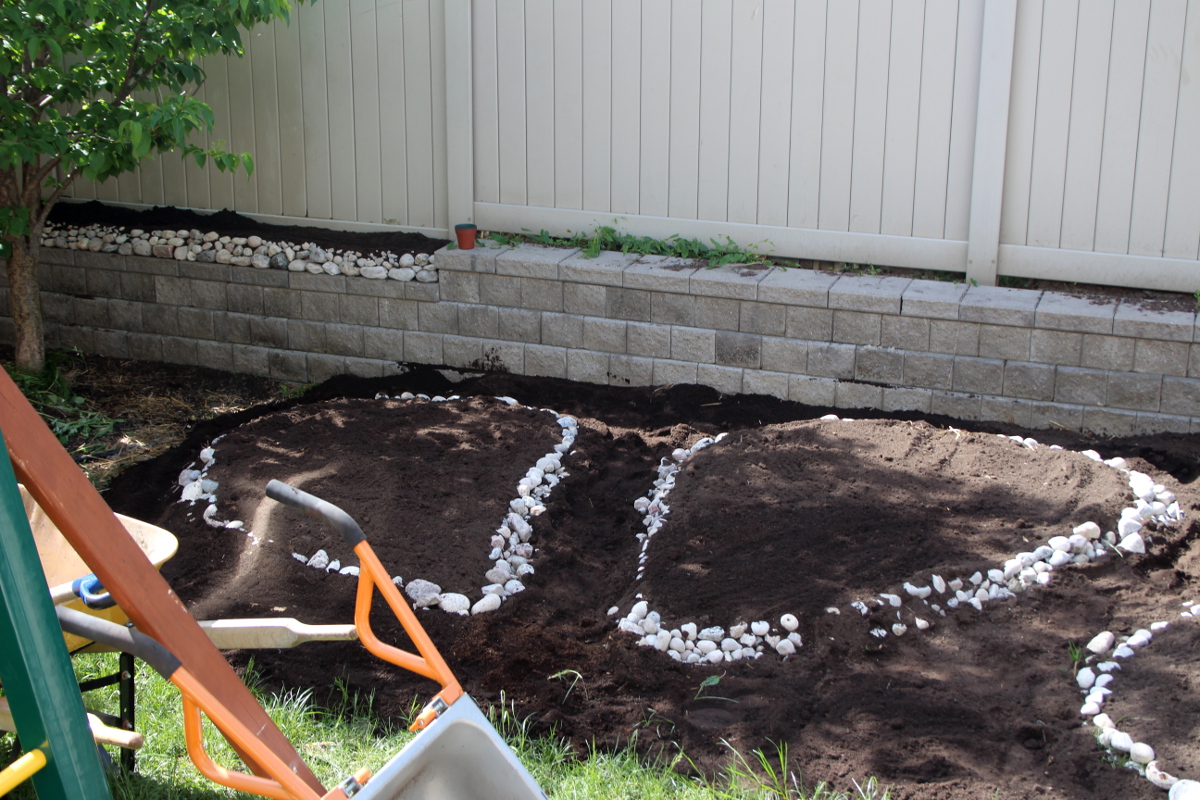 Back yard, building beds, left soil 1200